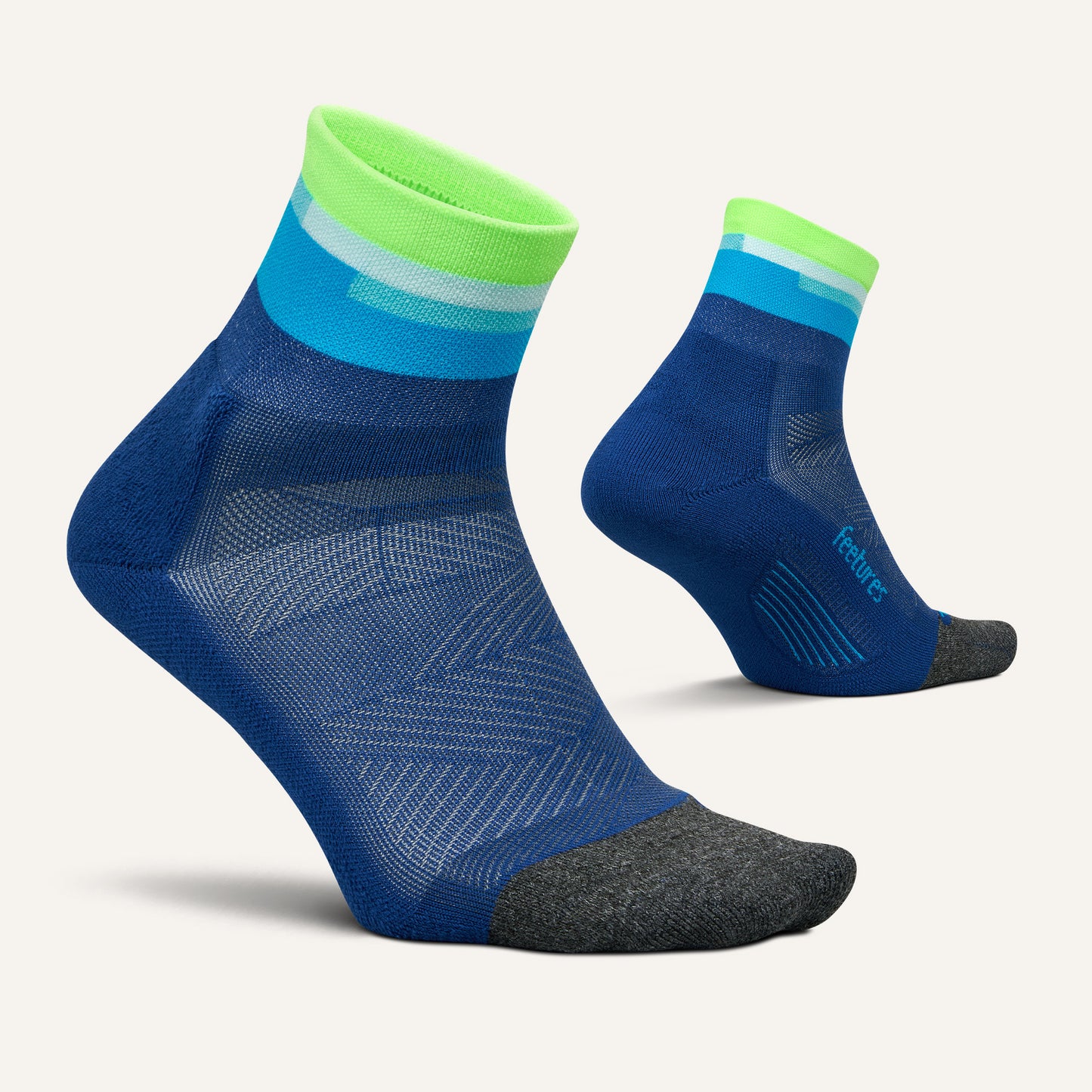 Feetures Elite Ultra Light Cushion Quarter - Surfboard Blue