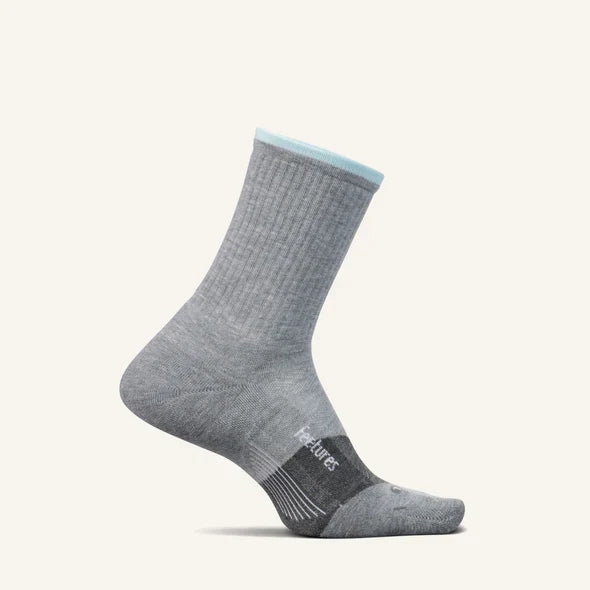 Feetures Trail Mini Crew Max Cushion - Light Grey