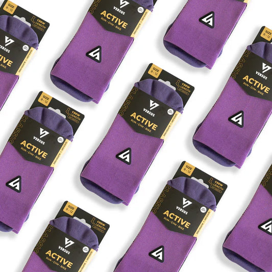 Versus Classic Plum Active Crew Tab Socks