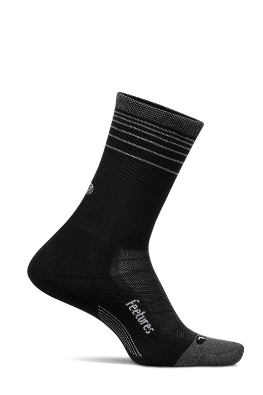 Feetures Elite Light Cushion Mini Crew - Black Flash