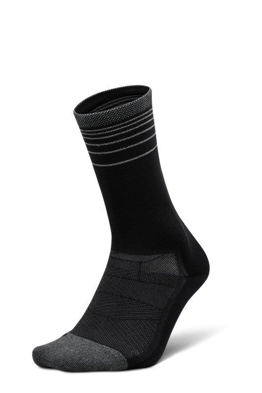 Feetures Elite Light Cushion Mini Crew - Black Flash