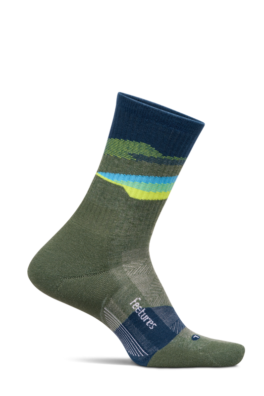 Feetures Trail Max Cushion Mini Crew - Tectonic Green