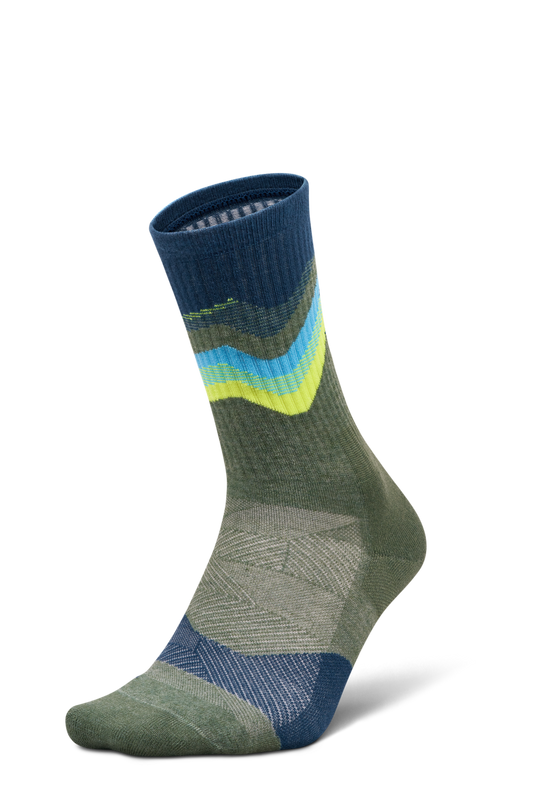 Feetures Trail Max Cushion Mini Crew - Tectonic Green
