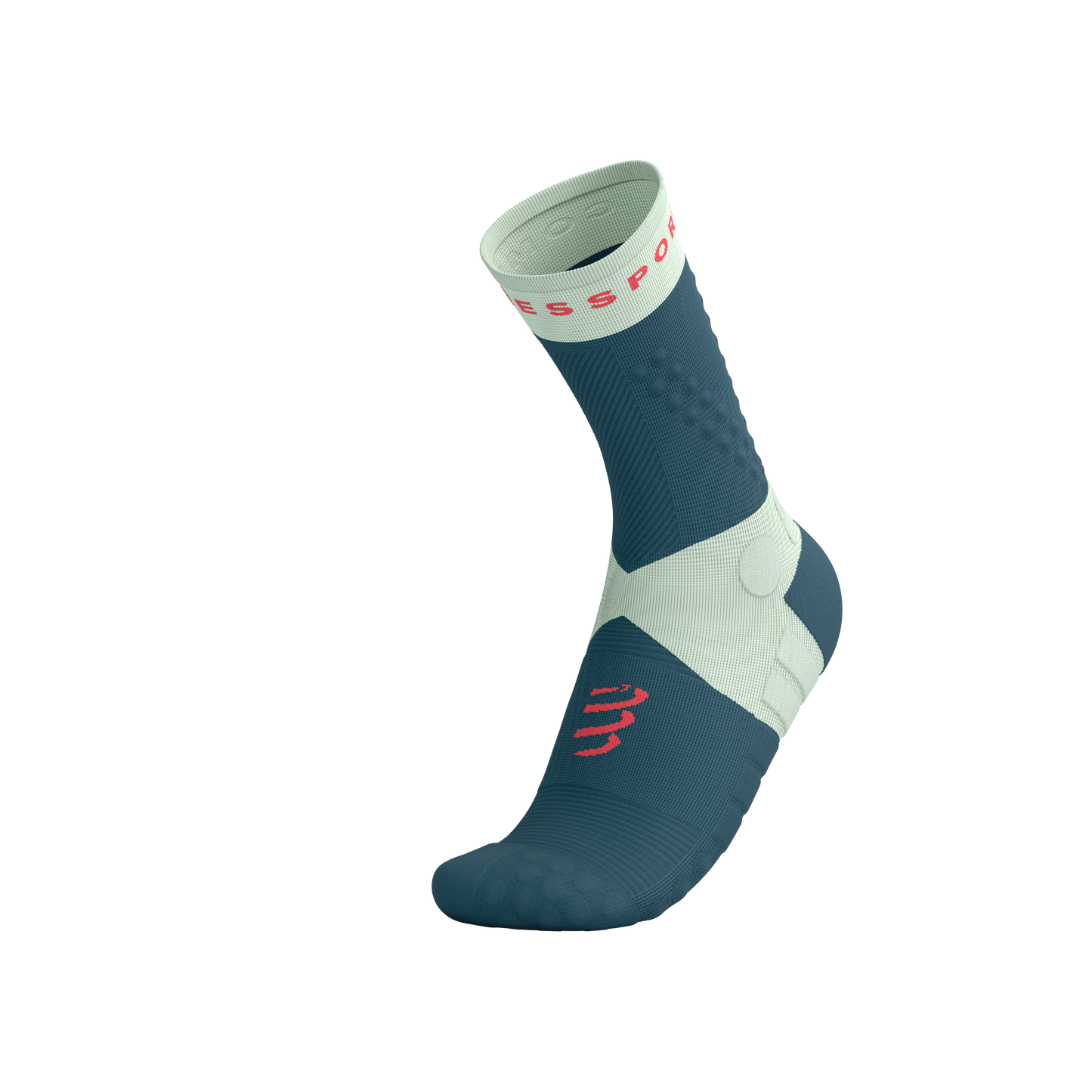 Compressport ULTRA TRAIL SOCKS V2.0 - STARGAZER/AQUA/FLUO RED